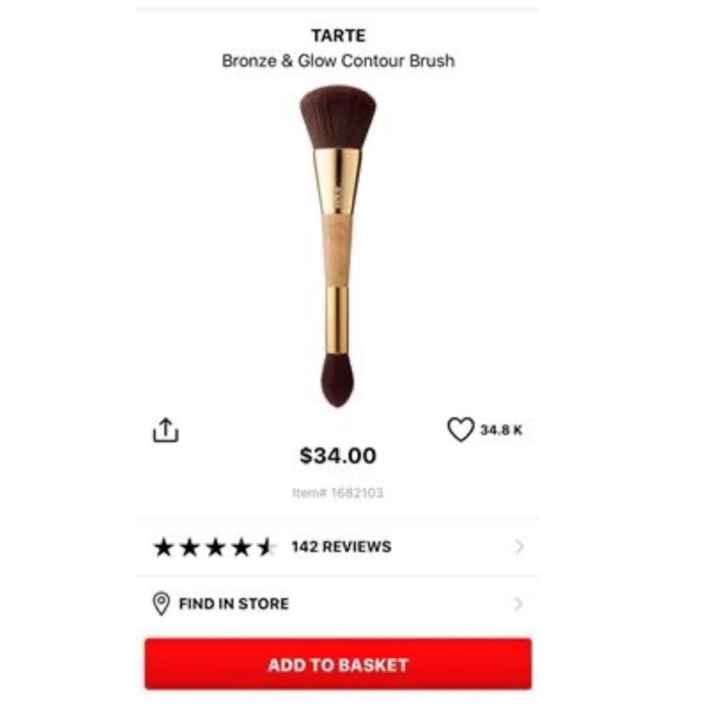 Tarte Brand New Bronze & Glow contour brush